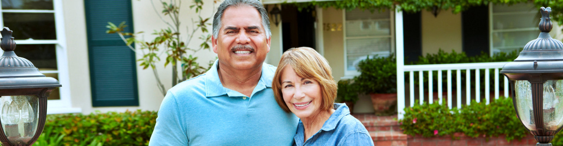 couple seniors are smiling